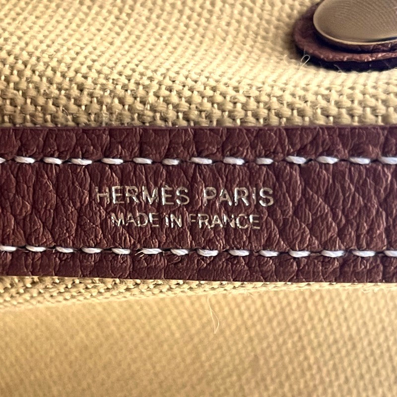 エルメス HERMES ガーデンパーティTPM W刻印 ジンジャー×ゴールド シルバー金具 トワル/ネゴンダ レディース トートバッグ