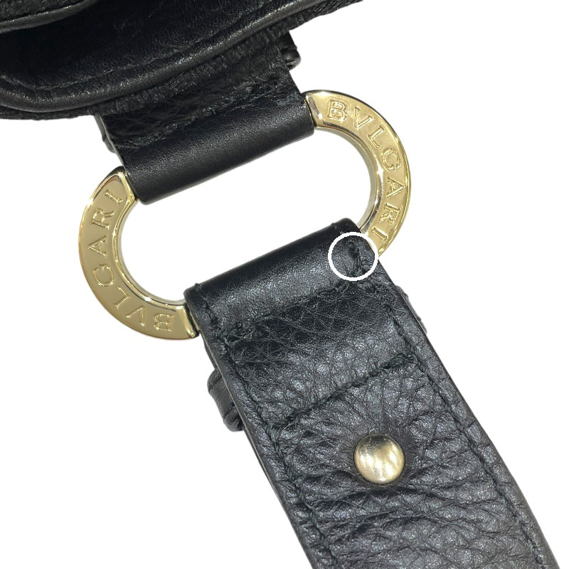 ブルガリ BVLGARI マキシレッタレ ロゴマニアハンドバッグ ブラック ゴールド金具  ジャガードキャンバス/レザー レディース