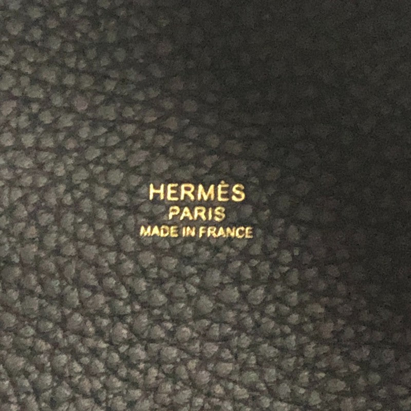 エルメス HERMES ピコタンロックPM W刻 ブラック ゴールド金具 トリヨン レディース ハンドバッグ