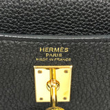 エルメス HERMES ケリー25 内縫い U刻 ブラック ゴールド金具 トゴ レディース ハンドバッグ