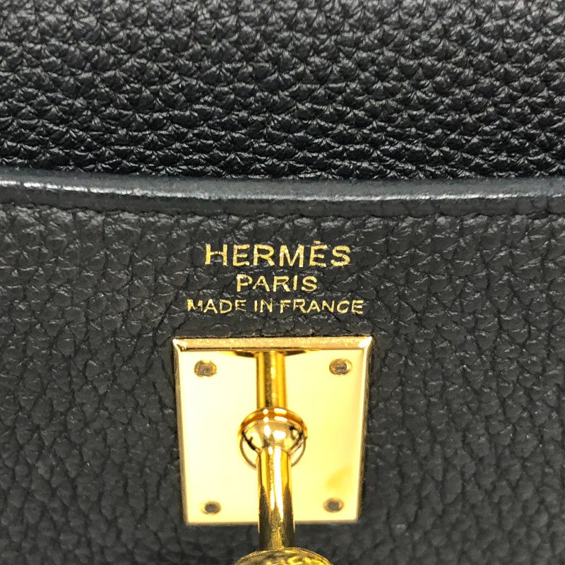 エルメス HERMES ケリー25 内縫い U刻 ブラック ゴールド金具 トゴ レディース ハンドバッグ