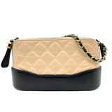 シャネル CHANEL ガブリエル チェーンウォレット A94505 ベージュ×ブラック ゴールド×シルバー金具 レザー レディース ショルダーバッグ