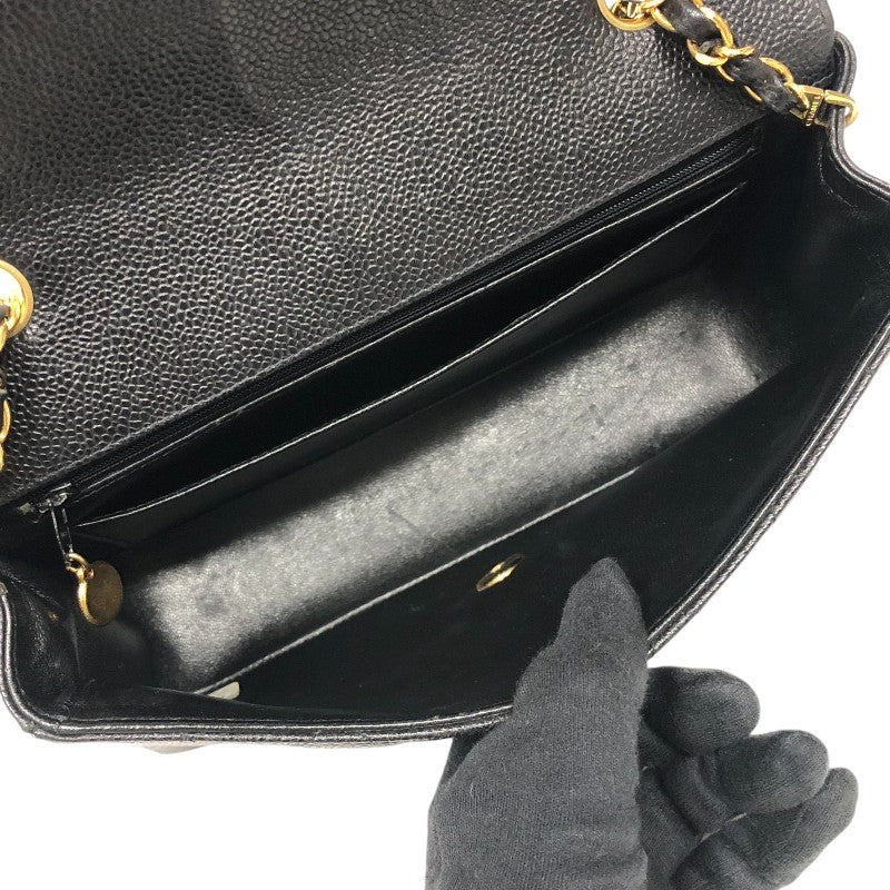 シャネル CHANEL ダイアナ25 A01165 3番台 ブラック ゴールド金具 キャビアスキン レディース ショルダーバッグ