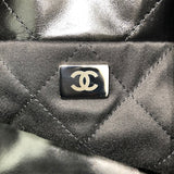 シャネル CHANEL CHANEL22　スモールバッグ ブラック シャイニーカーフスキン レディース ハンドバッグ