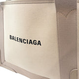 バレンシアガ BALENCIAGA ネイビーカバスS 339933 アイボリー キャンバス レディース ハンドバッグ