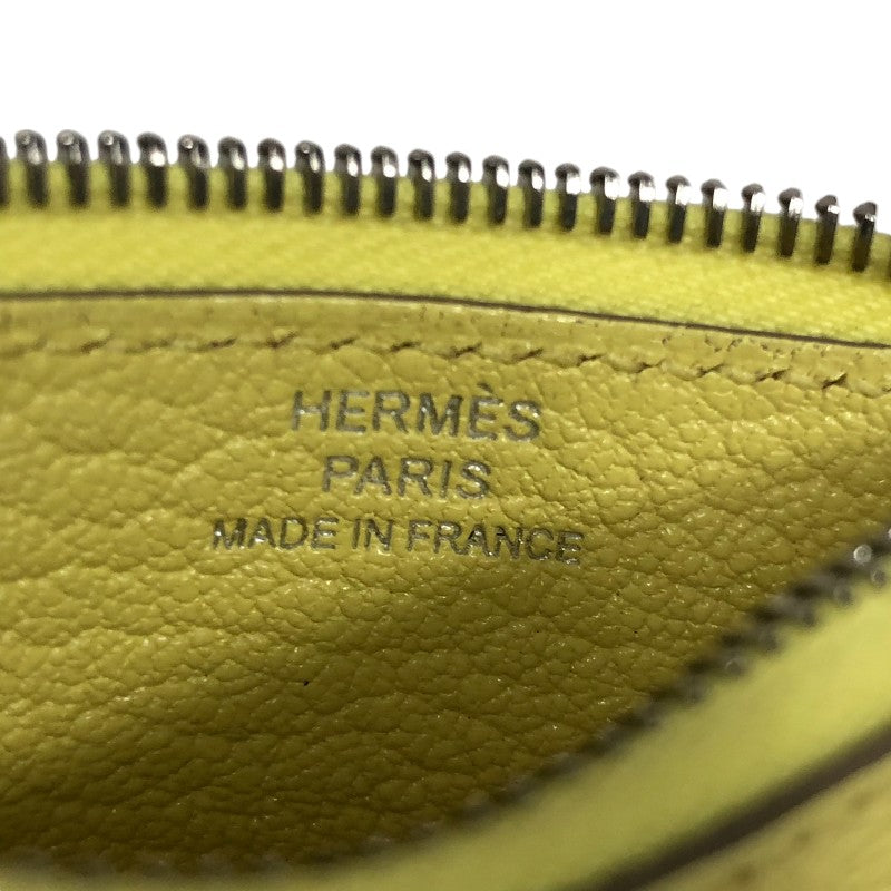 エルメス HERMES ロウリス ルリ スリム B刻 ライム シェーブル レディース ポーチ