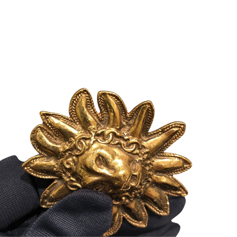 シャネル CHANEL ライオンサンヘッドブローチ ゴールド メタル ユニセックス ブローチ