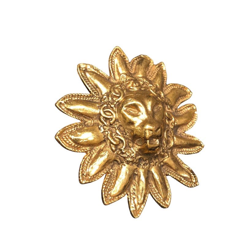 シャネル CHANEL ライオンサンヘッドブローチ ゴールド メタル ユニセックス ブローチ