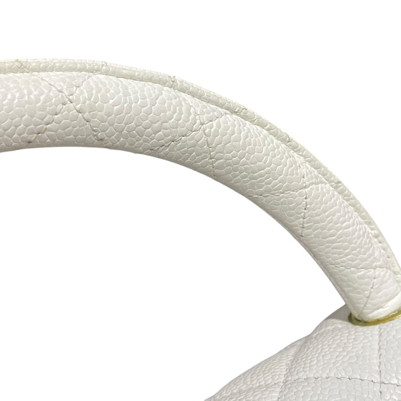 シャネル CHANEL 親子バッグ A04193 ホワイト　GD金具 キャビアスキン レディース ハンドバッグ