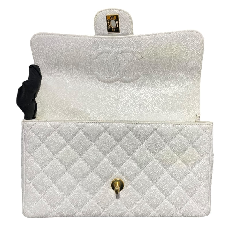 シャネル CHANEL 親子バッグ A04193 ホワイト　GD金具 キャビアスキン レディース ハンドバッグ