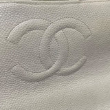 シャネル CHANEL 親子バッグ A04193 ホワイト　GD金具 キャビアスキン レディース ハンドバッグ