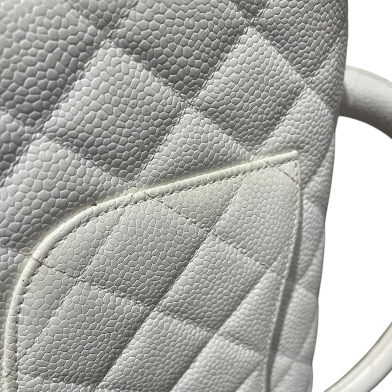 シャネル CHANEL 親子バッグ A04193 ホワイト　GD金具 キャビアスキン レディース ハンドバッグ