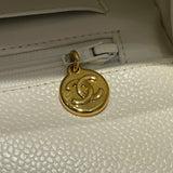 シャネル CHANEL 親子バッグ A04193 ホワイト　GD金具 キャビアスキン レディース ハンドバッグ