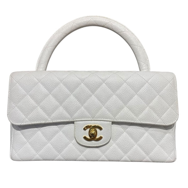 シャネル CHANEL 親子バッグ A04193 ホワイト　GD金具 キャビアスキン レディース ハンドバッグ