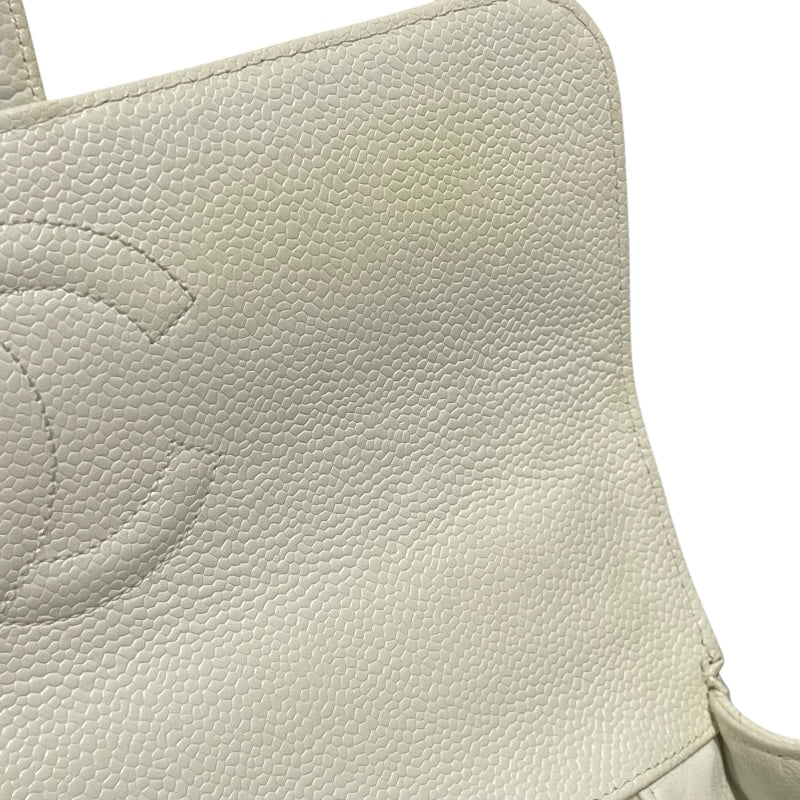 シャネル CHANEL 親子バッグ A04193 ホワイト　GD金具 キャビアスキン レディース ハンドバッグ