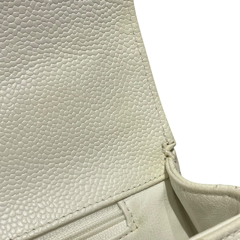 シャネル CHANEL 親子バッグ A04193 ホワイト　GD金具 キャビアスキン レディース ハンドバッグ