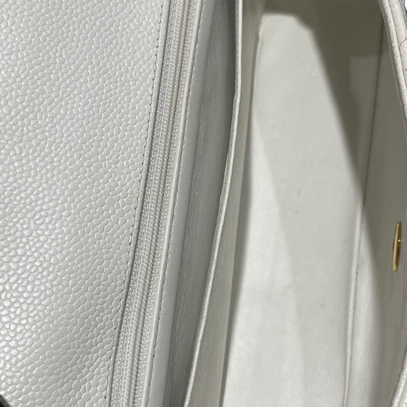 シャネル CHANEL 親子バッグ A04193 ホワイト　GD金具 キャビアスキン レディース ハンドバッグ