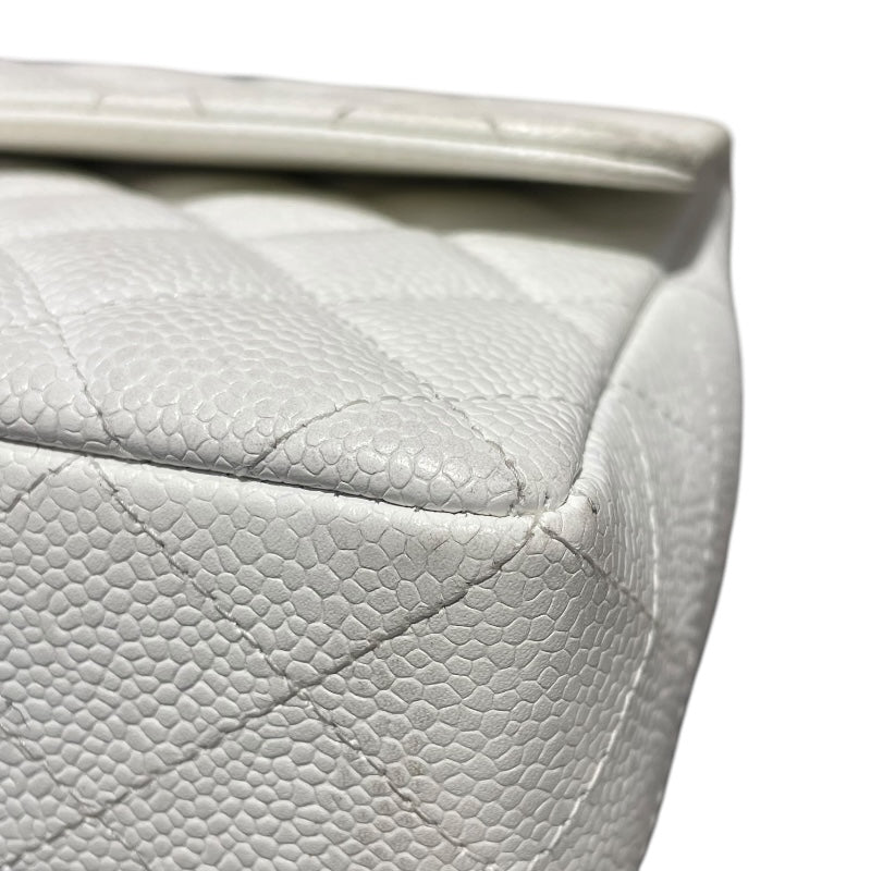 シャネル CHANEL 親子バッグ A04193 ホワイト　GD金具 キャビアスキン レディース ハンドバッグ