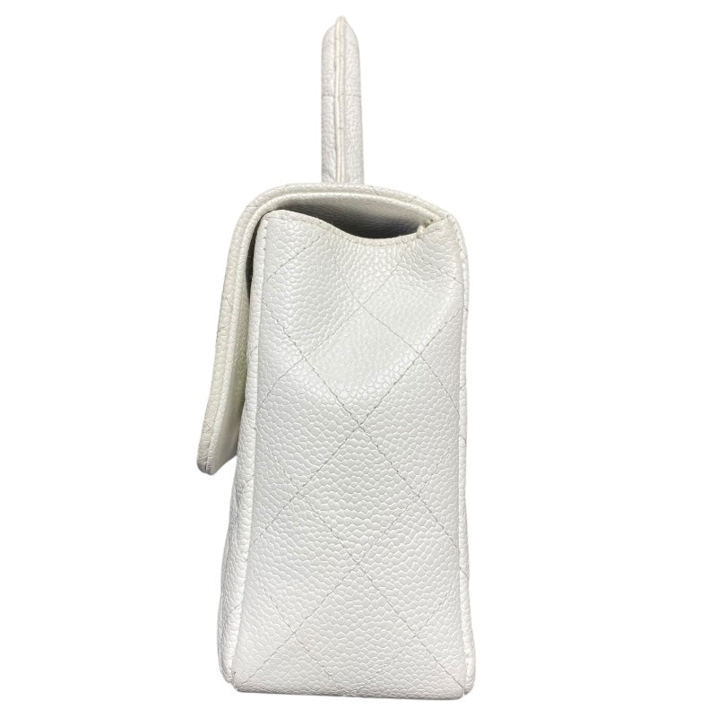 シャネル CHANEL 親子バッグ A04193 ホワイト　GD金具 キャビアスキン レディース ハンドバッグ