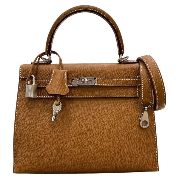 エルメス HERMES ケリー25 外縫い Ｗ刻印 ゴールド・シルバー金具 エプソン レディース ハンドバッグ