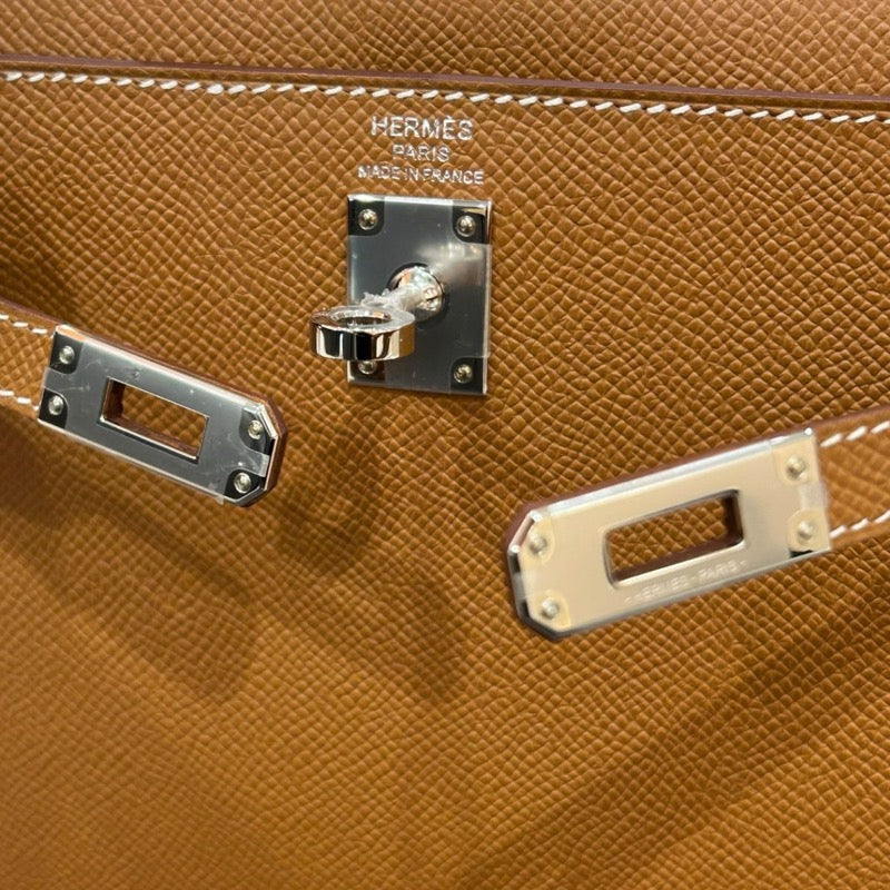 エルメス HERMES ケリー25 外縫い Ｗ刻印 ゴールド・シルバー金具 エプソン レディース ハンドバッグ