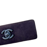 シャネル CHANEL ココマークバレッタ ダークブラウン/ブラック スウェード レディース バレッタ