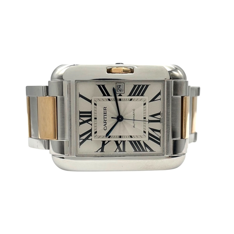 カルティエ Cartier タンクアングレーズXL W5310006 シルバー PG/SS メンズ 腕時計