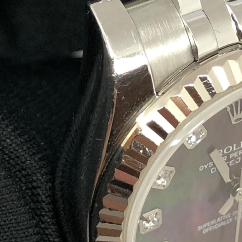 ロレックス ROLEX デイトジャスト26 ブラックシェル G番 179174G ブラック K18WG/SS 自動巻き レディース 腕時計