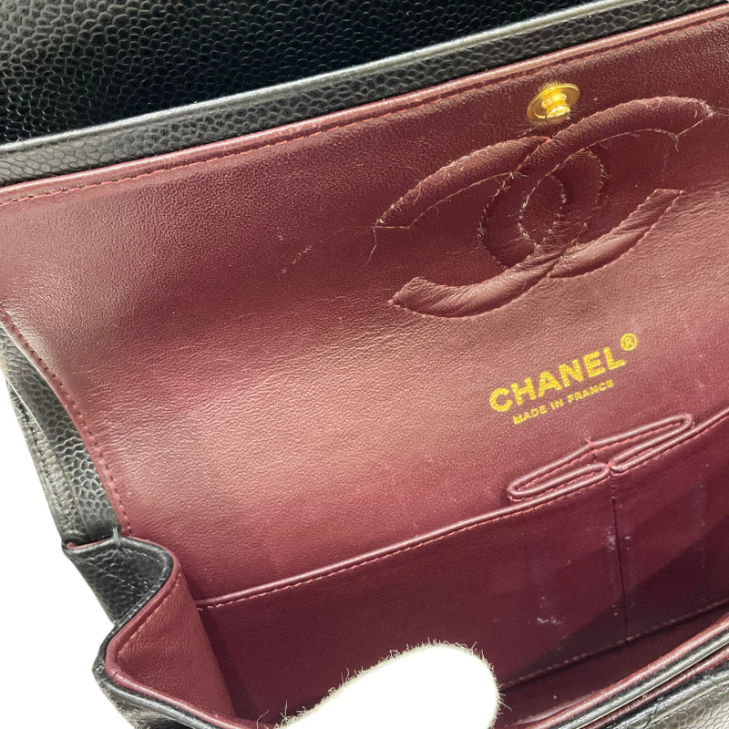 シャネル CHANEL マトラッセ25 チェーンショルダーバッグ A01112 18番台 ブラック ゴールド金具 キャビアスキン レディース ショルダーバッグ