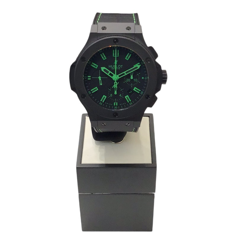 ウブロ HUBLOT ビッグバン オールブラック グリーン 世界500本限定 301.CI.1190.GR.ABG11 ブラック セラミック メンズ 腕時計