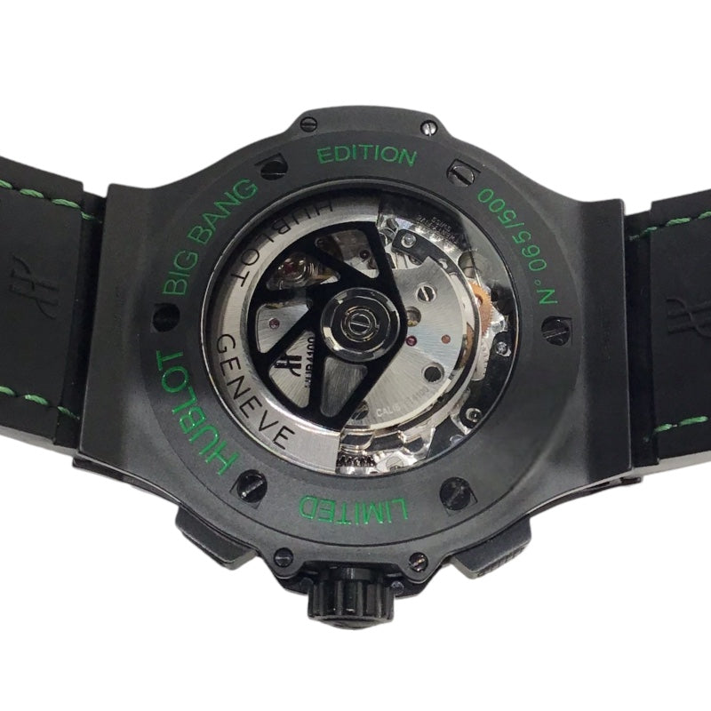 ウブロ HUBLOT ビッグバン オールブラック グリーン 世界500本限定 301.CI.1190.GR.ABG11 ブラック セラミック メンズ 腕時計