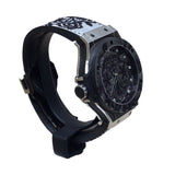 ウブロ HUBLOT ビッグバン ブロイダリー スチール 343.SS.6570.NR.BSK16 グレー チタン SS メンズ 腕時計