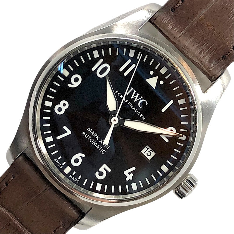 インターナショナルウォッチカンパニー IWC パイロットウォッチ マーク XVIII IW327003 シルバー×ブラウン ステンレス メンズ 腕時計