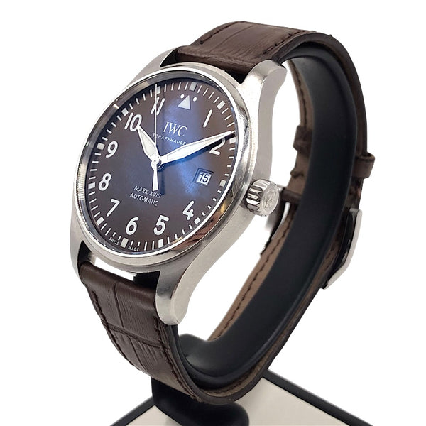 インターナショナルウォッチカンパニー IWC パイロットウォッチ マーク XVIII IW327003 シルバー×ブラウン ステンレス メンズ 腕時計