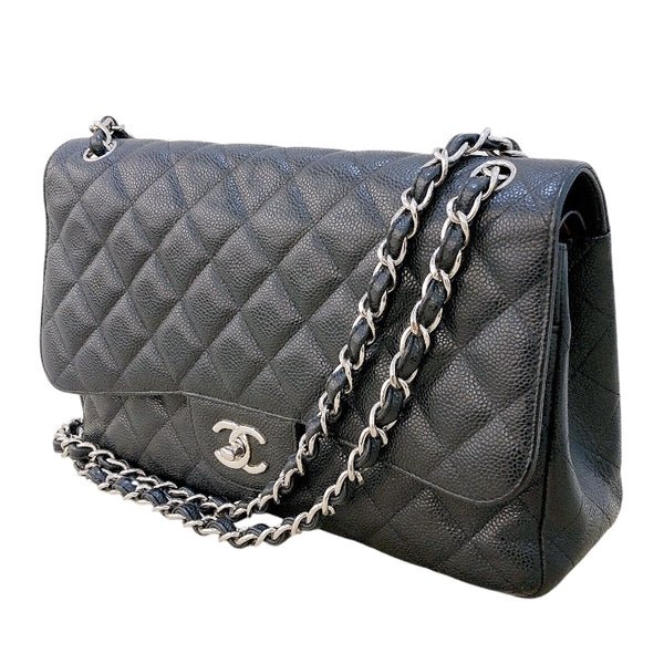 シャネル CHANEL マトラッセ30 A58600 ブラック シルバー金具 キャビアスキン レディース ショルダーバッグ