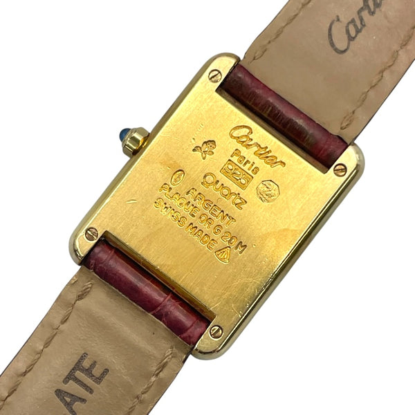 カルティエ Cartier マストタンク ヴェルメイユSM 366001 ボルドー SV/GF レディース 腕時計