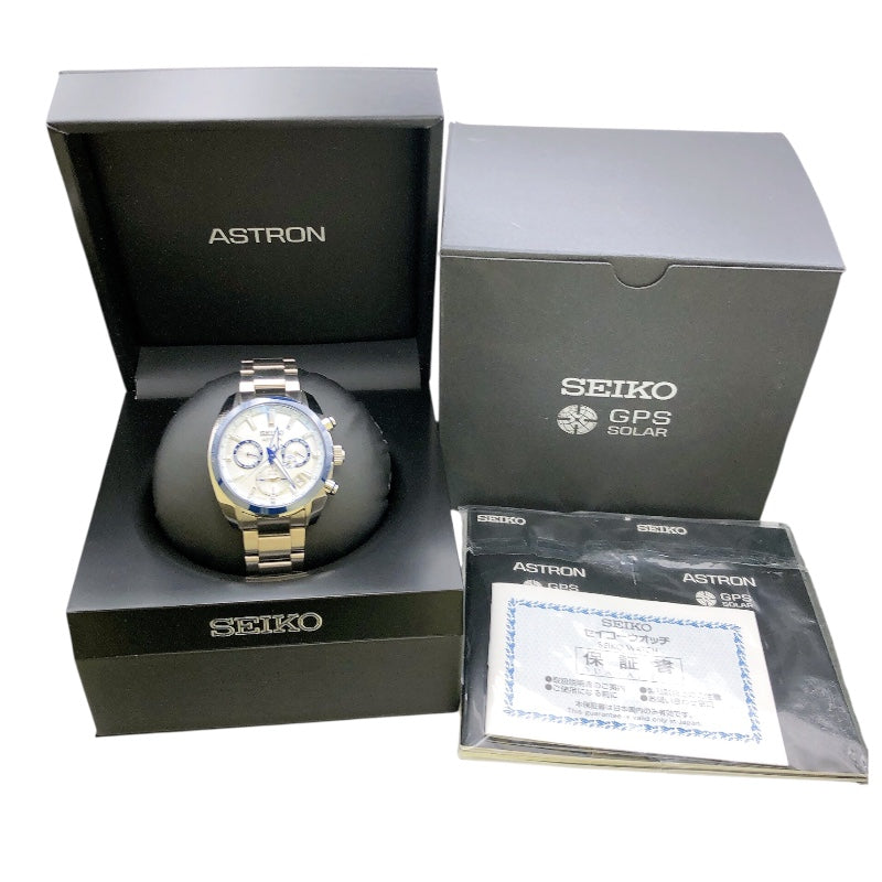 セイコー SEIKO アストロン セイコー創業140周年限定モデル SBXC093 シルバー/ブルー SS ソーラー メンズ 腕時計