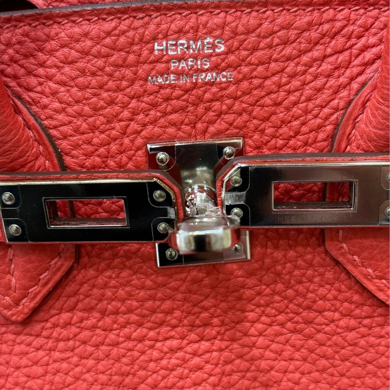 エルメス HERMES バーキン25 R刻 ルージュピヴォワンヌ/シルバー金具 トゴ レディース ハンドバッグ