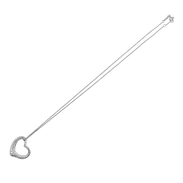 ティファニー TIFFANY＆CO オープンハートダイヤネックレス Pt950プラチナ ダイヤモンド ジュエリー