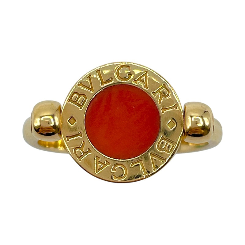 ブルガリ BVLGARI フリップリング K18イエローゴールド/オニキス/サンゴ ジュエリー
