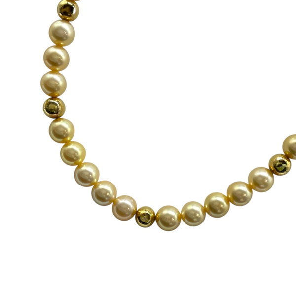 ミキモト MIKIMOTO ゴールデンパールネックレス K18/パール ジュエリー