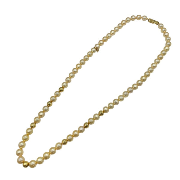 ミキモト MIKIMOTO ゴールデンパールネックレス K18/パール ジュエリー
