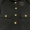 グッチ GUCCI ダブルG エンブロイダリーウールコート 36 657054 ブラック ウール レディース トレンチコート