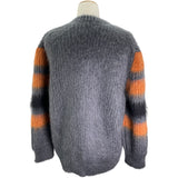 バーバリー BURBERRY モヘアルーズフィットボーダーニットセーター 8037217 グレー モヘア メンズ セーター