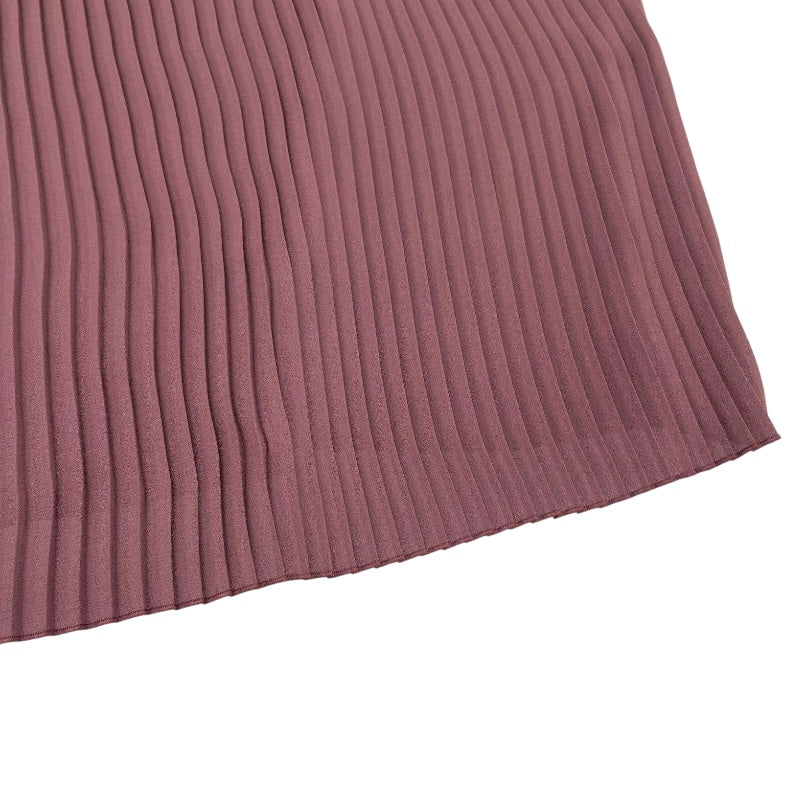 エルメス HERMES レザー切替プリーツスカート ボルドー ポリエステル レディース スカート