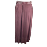 エルメス HERMES レザー切替プリーツスカート ボルドー ポリエステル レディース スカート