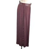 エルメス HERMES レザー切替プリーツスカート ボルドー ポリエステル レディース スカート