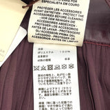 エルメス HERMES レザー切替プリーツスカート ボルドー ポリエステル レディース スカート