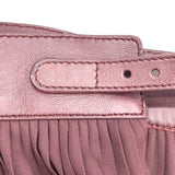 エルメス HERMES レザー切替プリーツスカート ボルドー ポリエステル レディース スカート