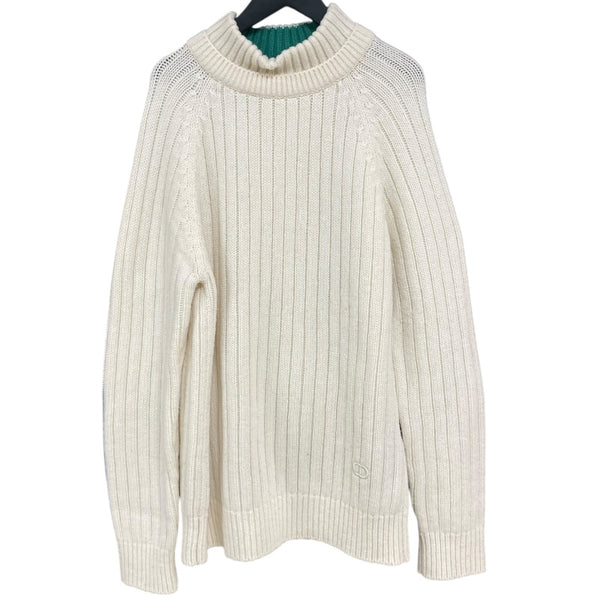 クリスチャン・ディオール Christian Dior カシミヤ混レイヤードネックニットセーター 143M635AT275 ホワイト ウール メンズ ニット